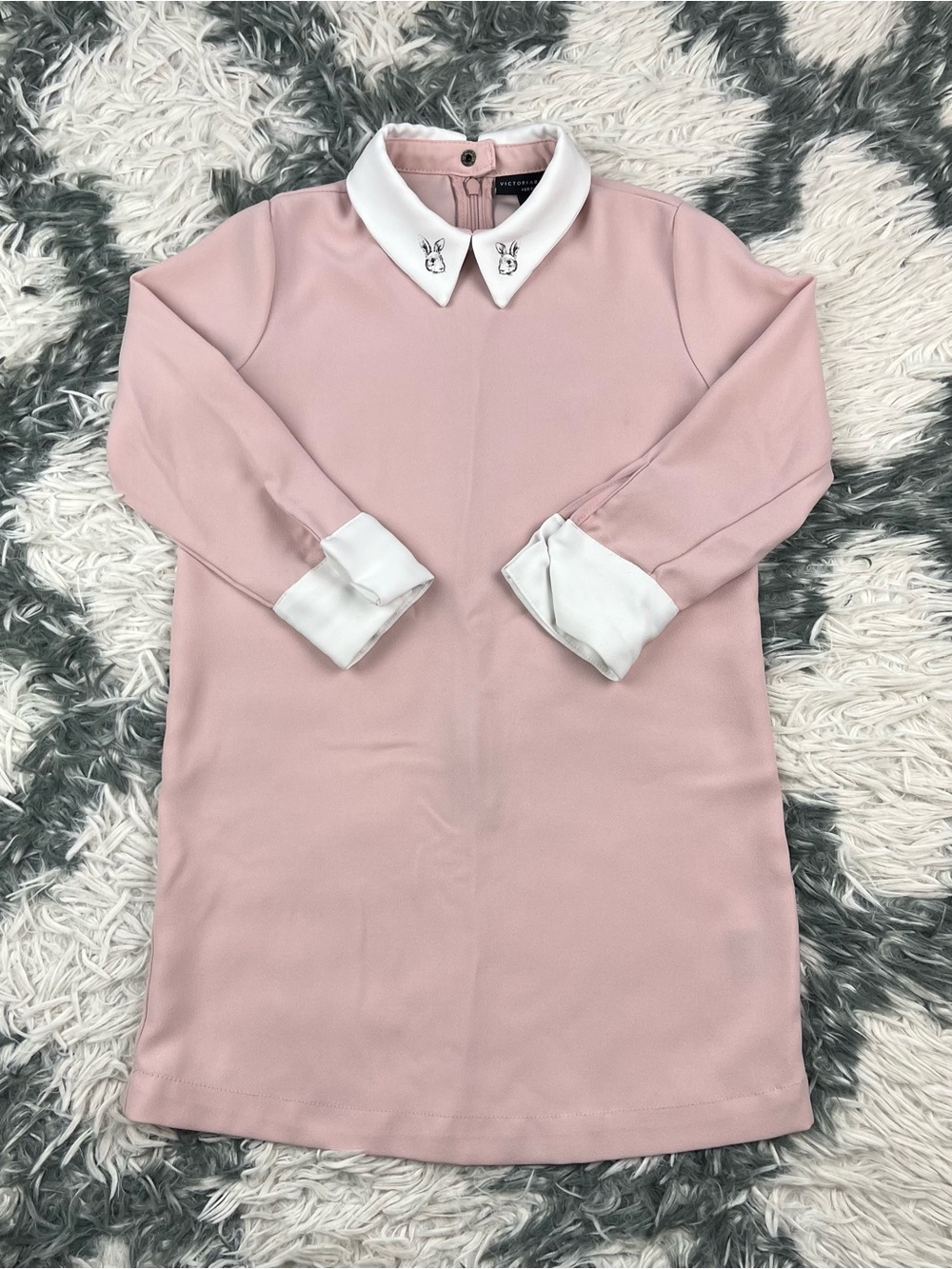 Victoria Beckham for Target Kids Girls Pink White Blush Collared Dress Size XS